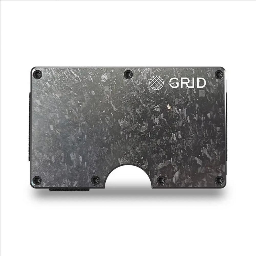 NWT Grid Wallet // Forged Carbon Minimalist RFID Blocker Slim Profile